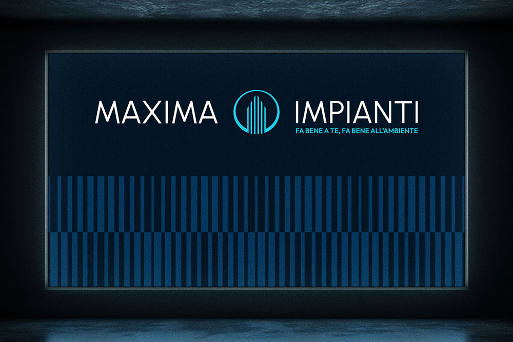 Proiezione logo Maxima Impianti su maxischermo