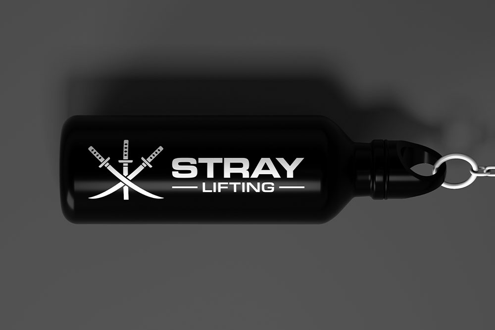 Borraccia nera con logo stray lifting